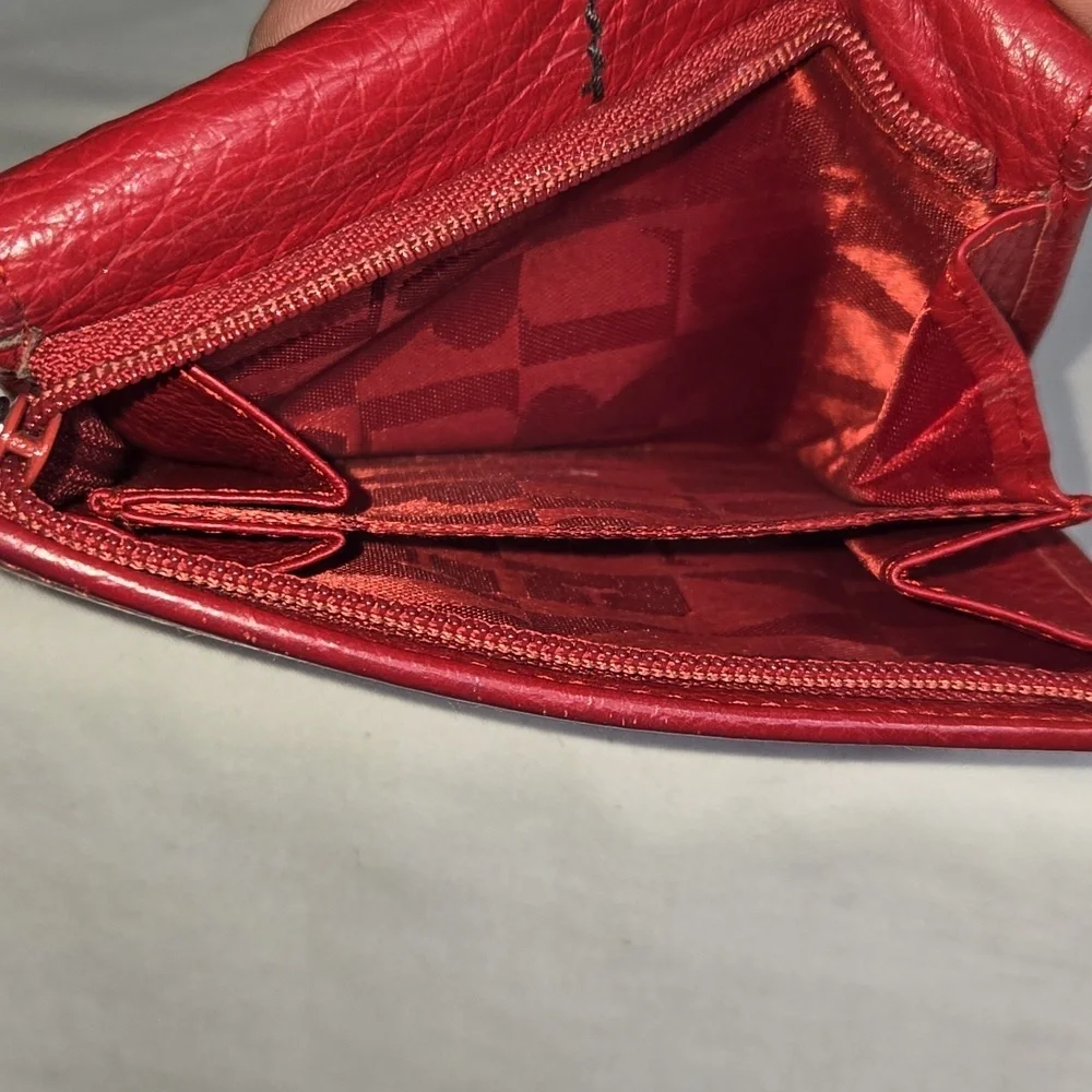 Women's Furla Red Pebble Leather Wallet